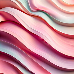 Abstract pink pastel waves: minimalism 3D background for design
