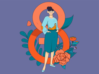 3.12 International Women's Day professional women flat character vector concept operation hand drawn illustration
