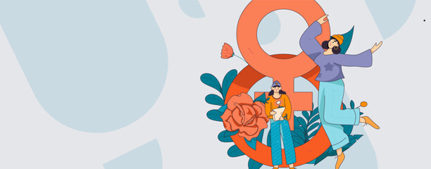 3.12 International Women's Day professional women flat character vector concept operation hand drawn illustration
