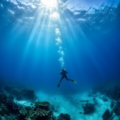 underwater scene with reef
