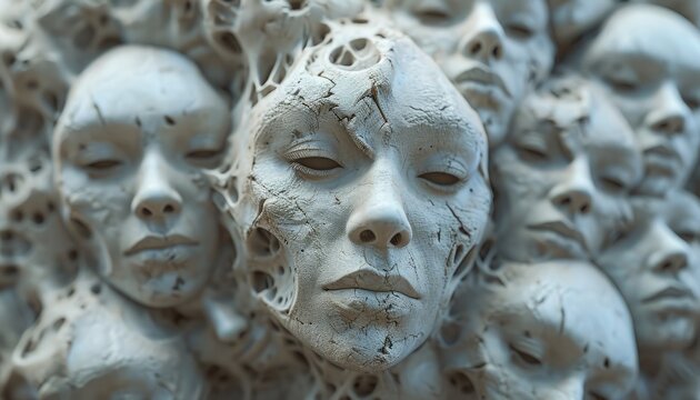 Abstract artwork featuring white faces, invoking a sense of purity and depth in artistic expression. Dive into the world of abstract art! 🎨😊 #WhiteFaces #AbstractArt
