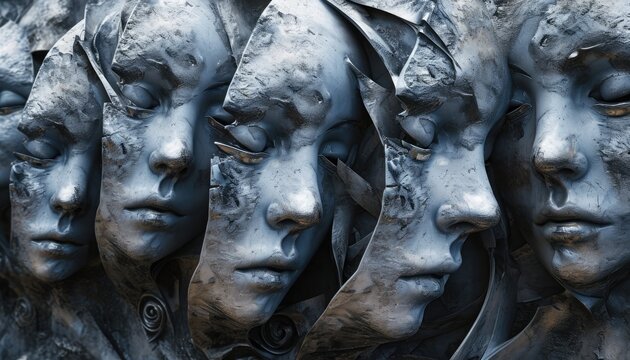 Abstract art featuring many white faces, offering a captivating blend of complexity and simplicity in artistic expression. Dive into the world of abstract beauty! 🎨😊 #WhiteFaces #AbstractArt