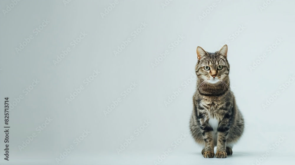 Poster the cat on white background : generative ai