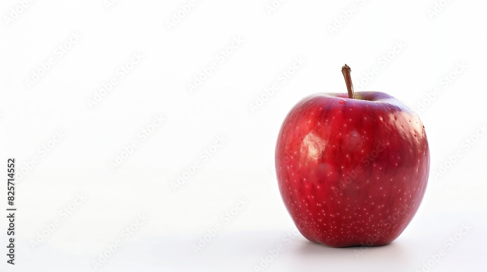 Poster fresh red apple on a white background : generative ai