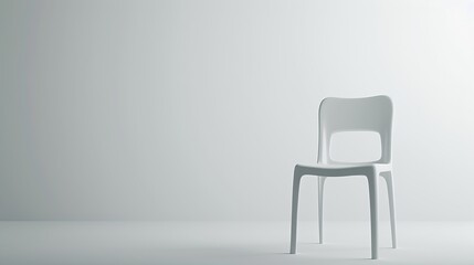 Obraz premium Empty white plastic chair isolated on white : Generative AI