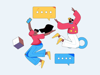 3.12 International Women's Day professional women flat character vector concept operation hand drawn illustration
