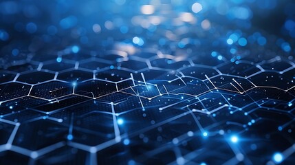 Obraz premium Honeycomb network concept data transfer digital technological background