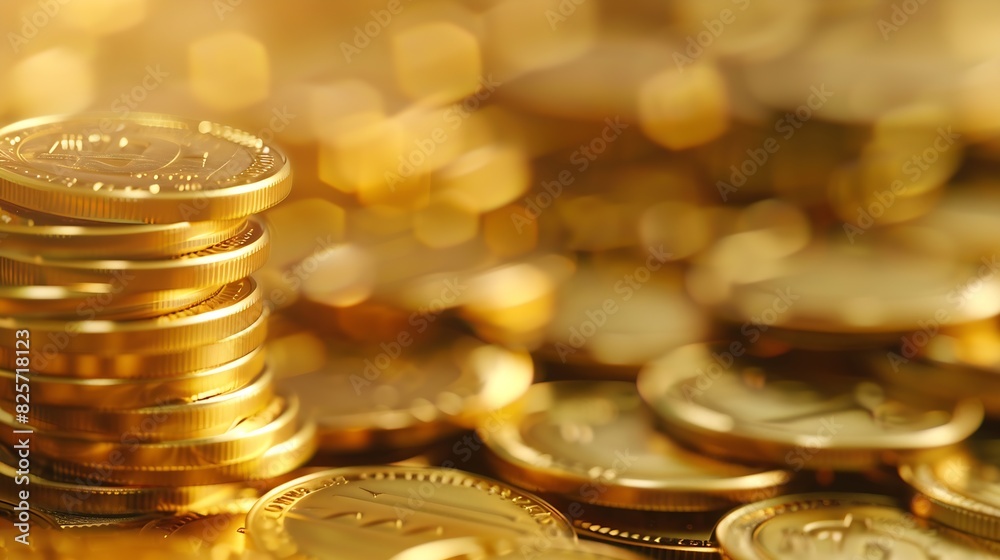 Poster gold coins stacks is representing riches and wealth management coin stack growing and find out the w