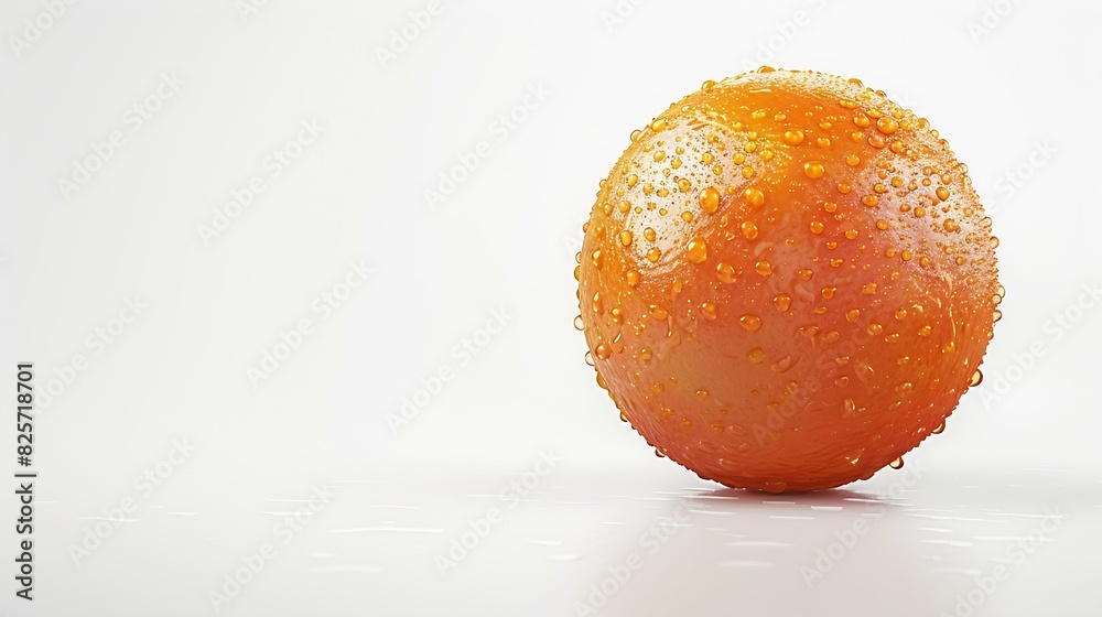 Poster fresh orange fruit with water droplets isolate on white background clipping path : generative ai