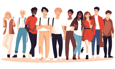 illustration of International youth day, flat design, white background