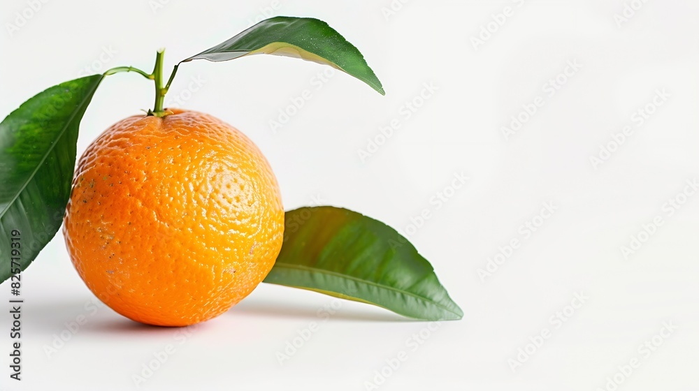 Poster orange fruit isolate orange citrus on white background whole orange fruit with leaves clipping path 