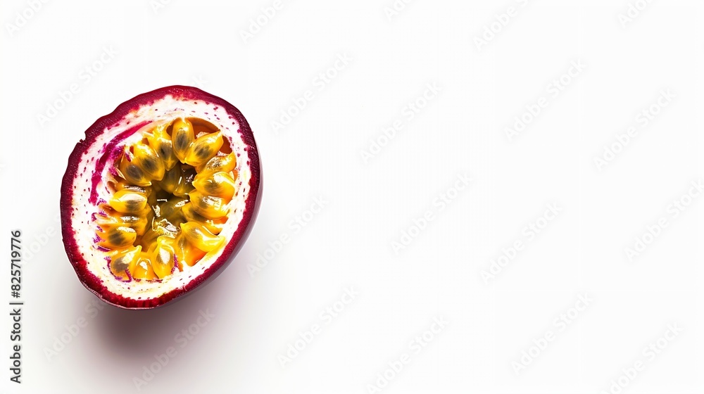 Poster passion fruit slice isolated on white background top view : generative ai
