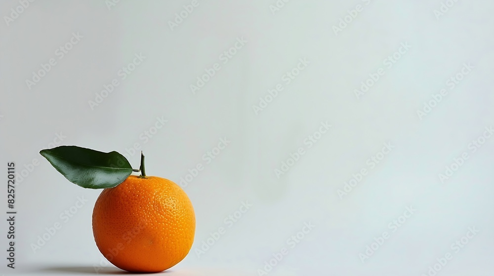 Poster Orange fruit isolated Whole orang on white background Orange with leaf With clipping path Full depth of field : Generative AI