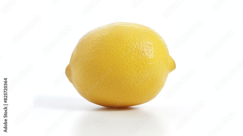 Aufkleber Lemon isolate on white Lemon side view on white collection Whole lemon one 1 fruit With clipping path Not AI lemon real photo : Generative AI