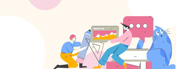 Education and learning people flat vector concept hand drawn illustration
