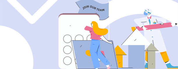 Education and learning people flat vector concept hand drawn illustration
