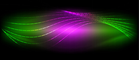 Neon wave lines with blend effect. Vector Illustration For Wallpaper, Banner, Background, Card, Book Illustration, landing page