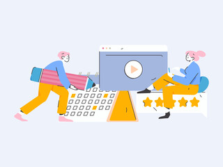 Education and learning people flat vector concept hand drawn illustration
