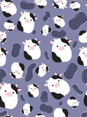 patrones vacas fondo azul 