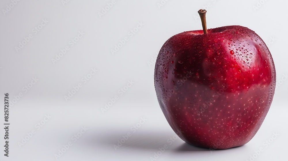 Poster Red apple isolated on white background clipping path full depth of field : Generative AI