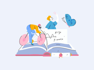 Education and learning people flat vector concept hand drawn illustration
