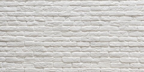 White painted old brick Wall panoramic background,generative ai