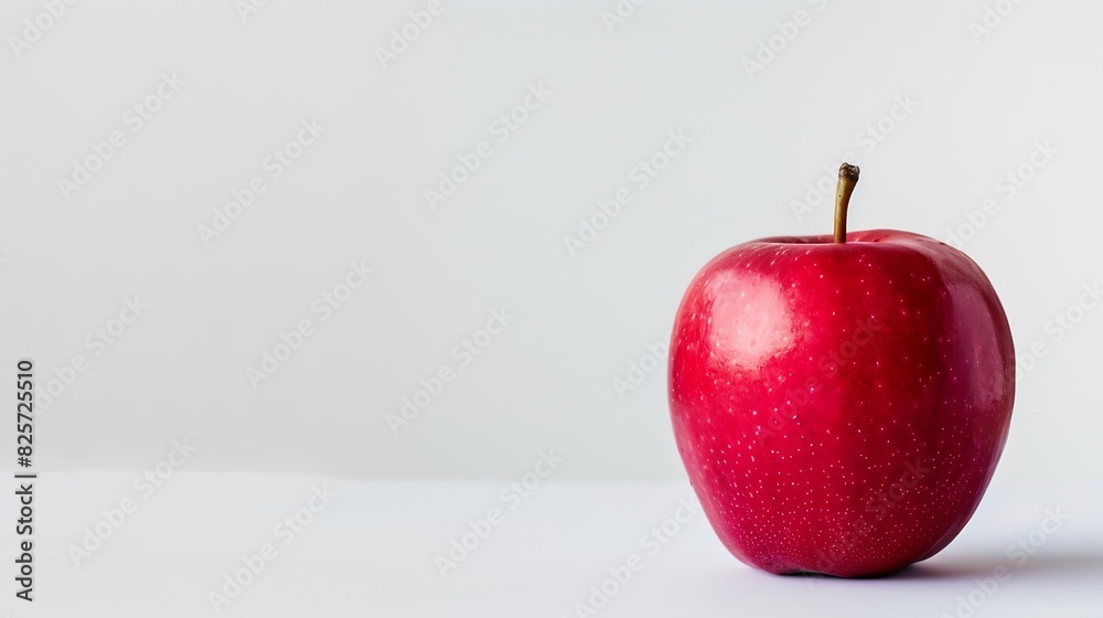 Poster fresh red apple on a white background : generative ai