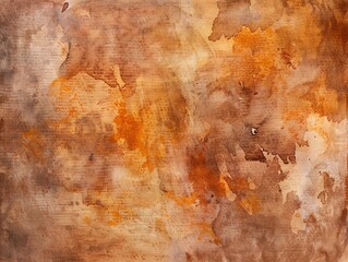 Watercolor texture with a rustic feel, featuring shades of brown and burnt orange