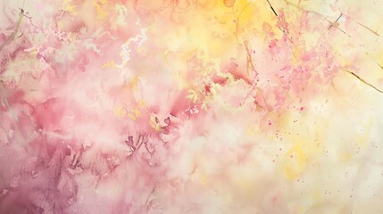 Watercolor texture with a soft, pastel palette of pinks and yellows, evoking a springtime feel