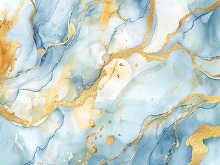 Naklejka premium Elegant gold and blue watercolor marble texture, luxurious and sophisticated design