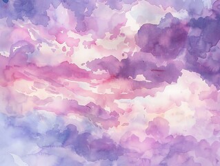 Ethereal watercolor clouds with hints of pink and purple, dreamy sky backdrop