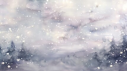 Soft watercolor starry night with twinkling stars, dreamy and calm