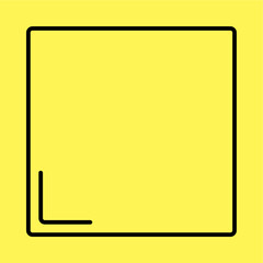 simple square icon, line vector isolated on yellow background. trendy and modern design