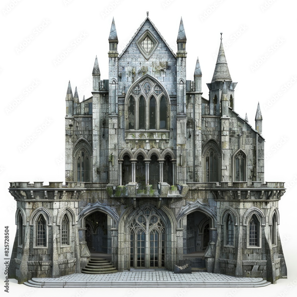 Wall mural Ancient Building. Three-Dimensional Gothic Architecture Castle