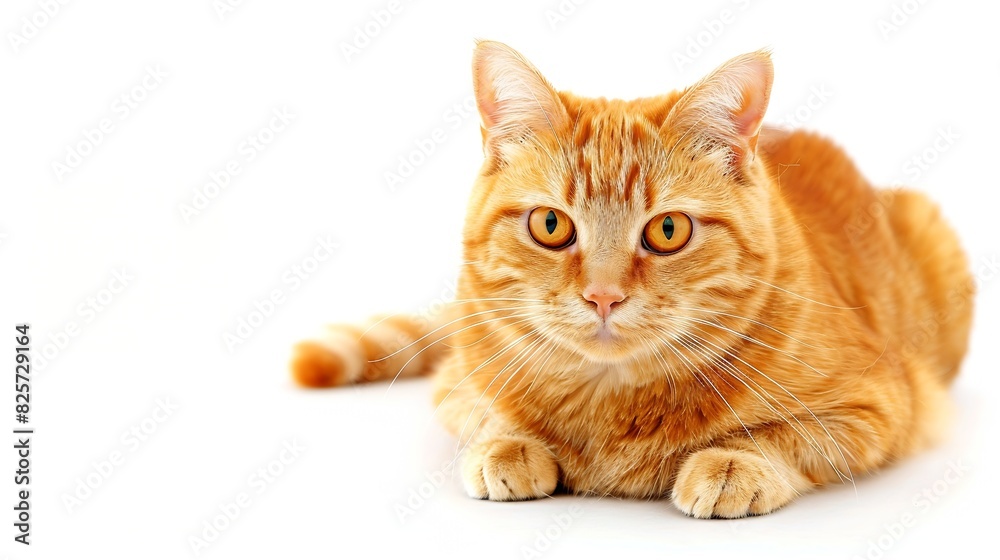 Aufkleber red cat isolated on white background : generative ai