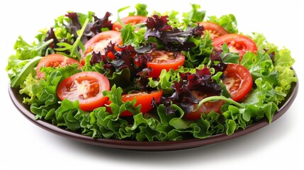 Fresh and Vibrant Tossed Salad with Assorted Vegetables on White Background - Healthy Eating Concept