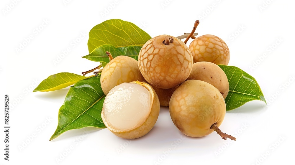 Poster fresh natural longan fruits isolated on white background clipping path : generative ai
