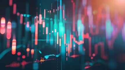 Stock market or forex trading graph and candlestick chart suitable for financial investment concept Economy trends background for business idea and all art work design Abstract finance : Generative AI