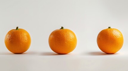 ripe orange fruits isolated on white background : Generative AI