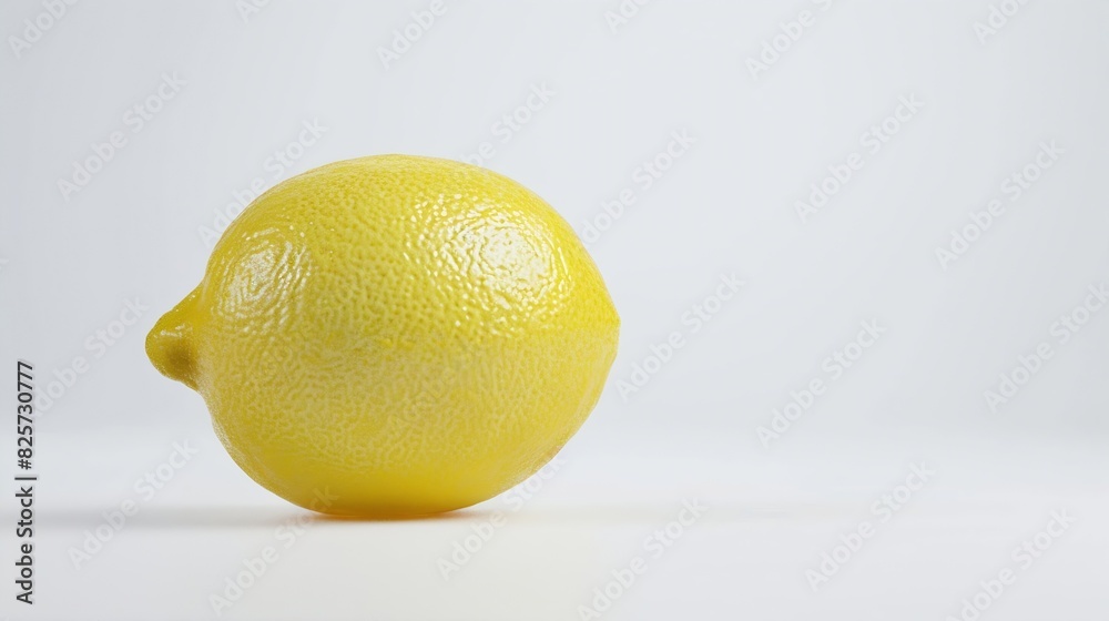 Leinwandbilder Lemon isolate on white Lemon side view on white collection Whole lemon one 1 fruit With clipping path Not AI lemon real photo : Generative AI