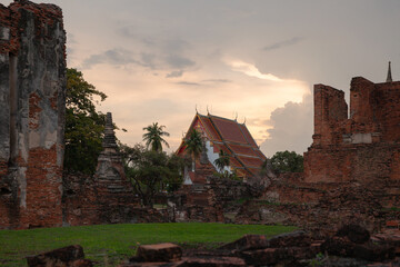 Part of the ancient building in the historical park