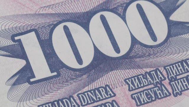 1000 Bosnia and Herzegovina dinara national currency money legal bill bank 1