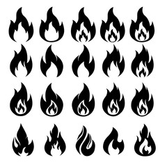 set of fire icons