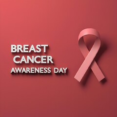 Breast Cancer Awareness day Red minimalist design template illustration design pink ribbon 