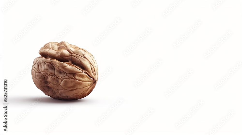 Poster single delicious walnut isolated on white background : generative ai