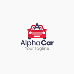 Illustration Vector Graphic Logo of Alpha Car. Merging Concepts of Initial Alphabet A and Car Shape. Good for business, startup, company logo