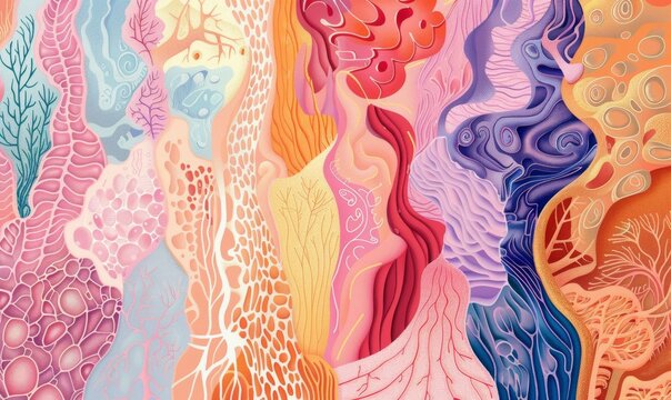 Detailed Illustration of Different Types of Human Tissues
