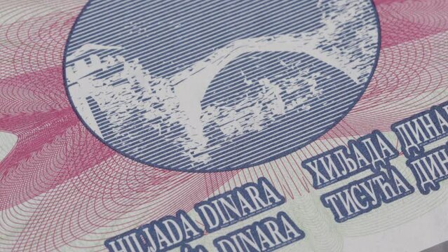 1000 Bosnia and Herzegovina dinara national currency money legal bill bank 3