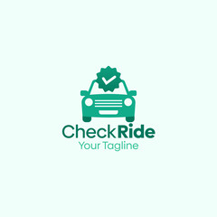 Illustration Vector Graphic Logo of Check Race. Merging Concepts of a  and Car Shape. Good for business, startup, company logo
