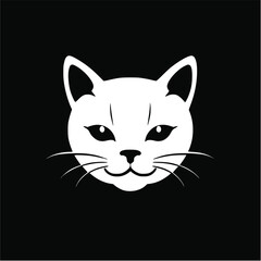 Obraz premium cat vector for logo, emblem, sign, tattoo, symbol or illustration